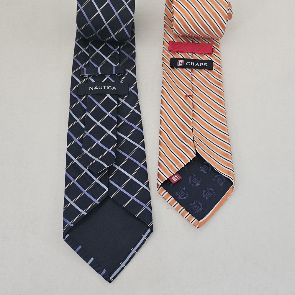 Nautica Black and Blue Geometric Silk Tie
